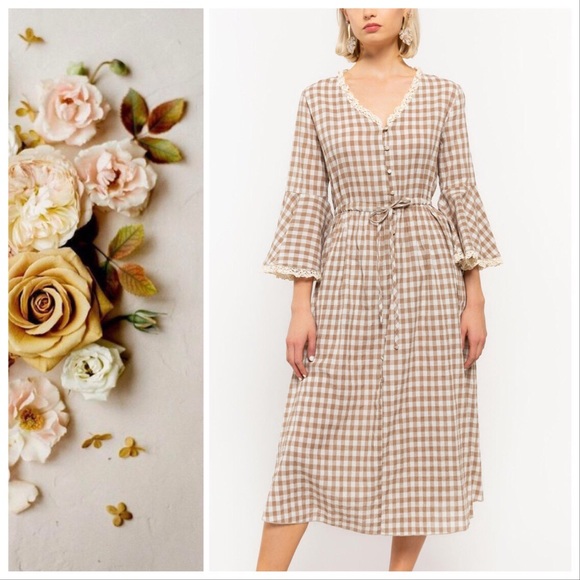 Mollie Farms Prairie Gingham Linen Dress - Picture 5 of 11